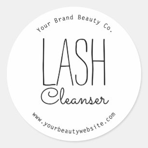 Moderne einfache Typografie Lash Cleanser Runder Aufkleber