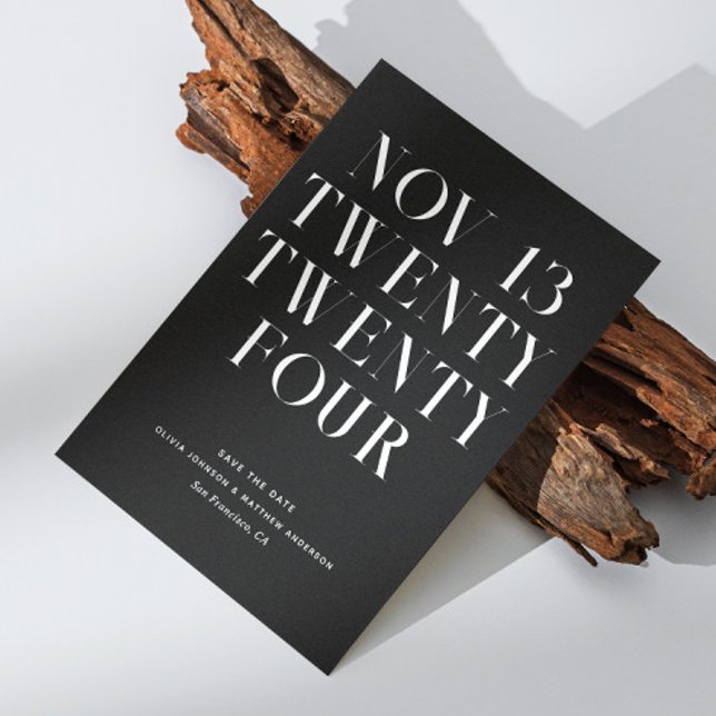 Moderne, einfache Typografie minimalistische Hochz Save The Date (Von Creator hochgeladen)