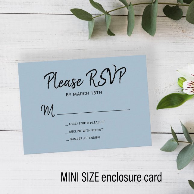 Moderne einfache Typografie Skript Hochzeit RSVP Begleitkarte (Von Creator hochgeladen)