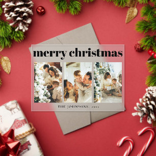 Moderne einfache Typografie Weihnachtskarte Acryleinladungen