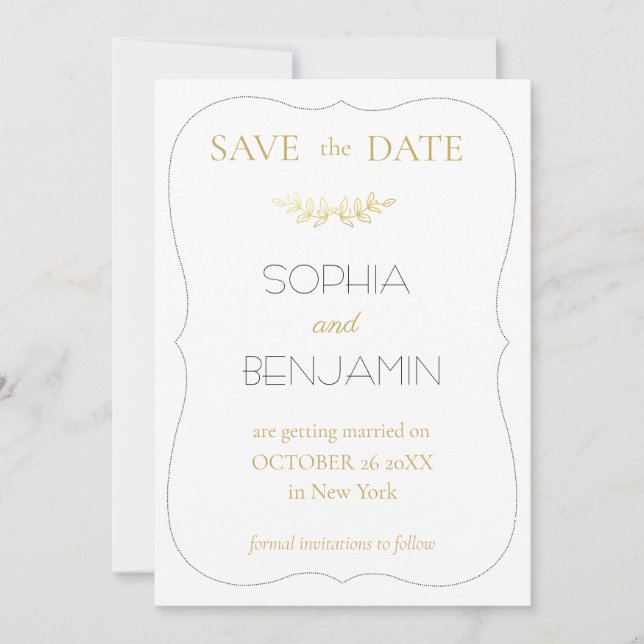Moderne, einfache und Minimalistische Hochzeit Save The Date (Vorderseite)