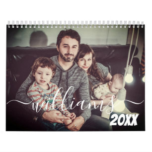 Moderne, einfache und spielerische Skriptfamilie Kalender