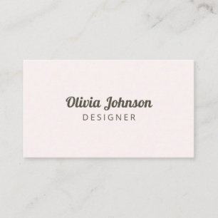 Moderne, einfache und stilvolle Blush Pink Busines Visitenkarte