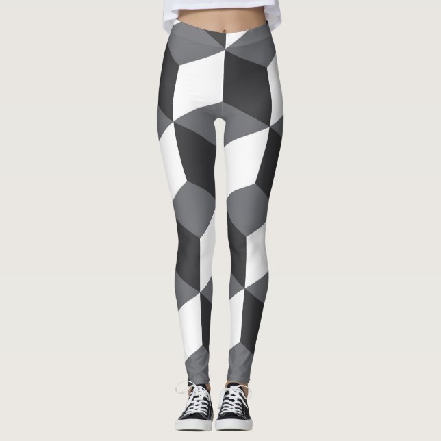 Moderne, einfache urbane Architekturwürfel Leggings (Vorderseite)