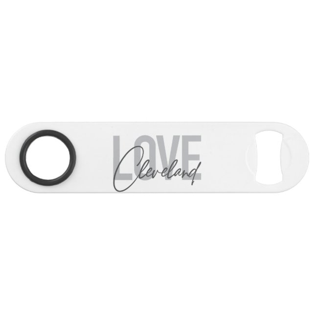 Moderne, einfache, urbane, coole Design Liebe Clev Speed Flaschenöffner (Vorderseite (Horizontal))