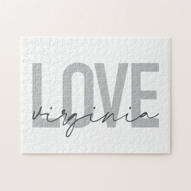 Moderne, einfache, urbane, coole Design-Liebe Virg Puzzle (Horizontal)