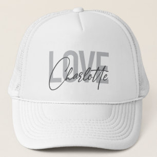 Moderne, einfache, urbane, coole Liebe Charlotte Truckerkappe