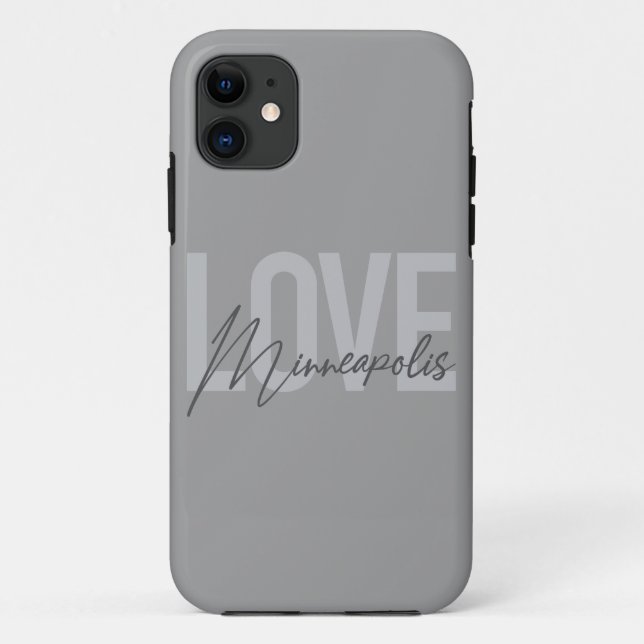 Moderne, einfache, urbane, coole Liebe Minneapolis Case-Mate iPhone Hülle (Rückseite)