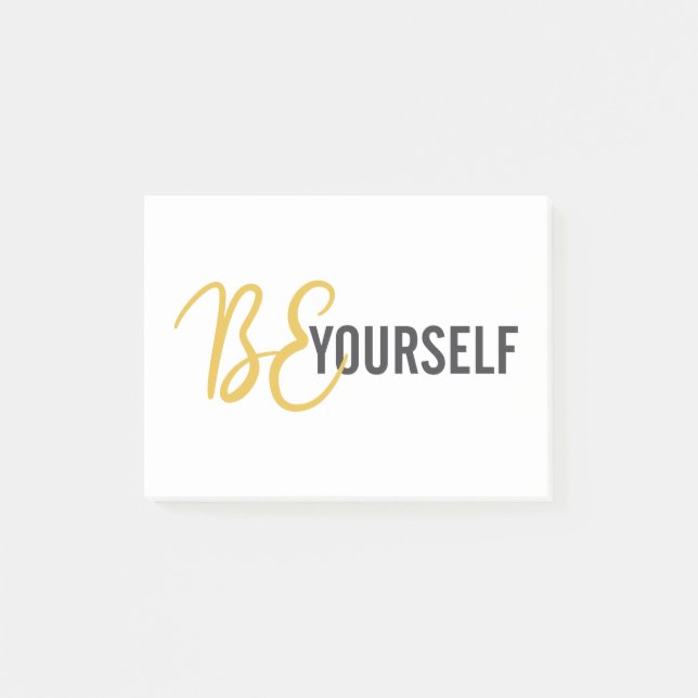 Moderne, einfache, urbane Grafik von Be Yourself Post-it Klebezettel (Vorderseite)