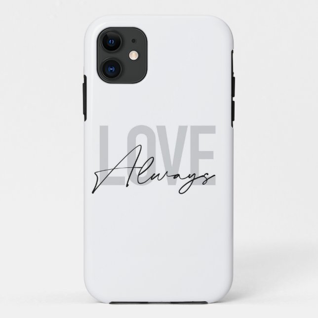 Moderne, einfache urbane Typografie "Liebe immer" Case-Mate iPhone Hülle (Rückseite)