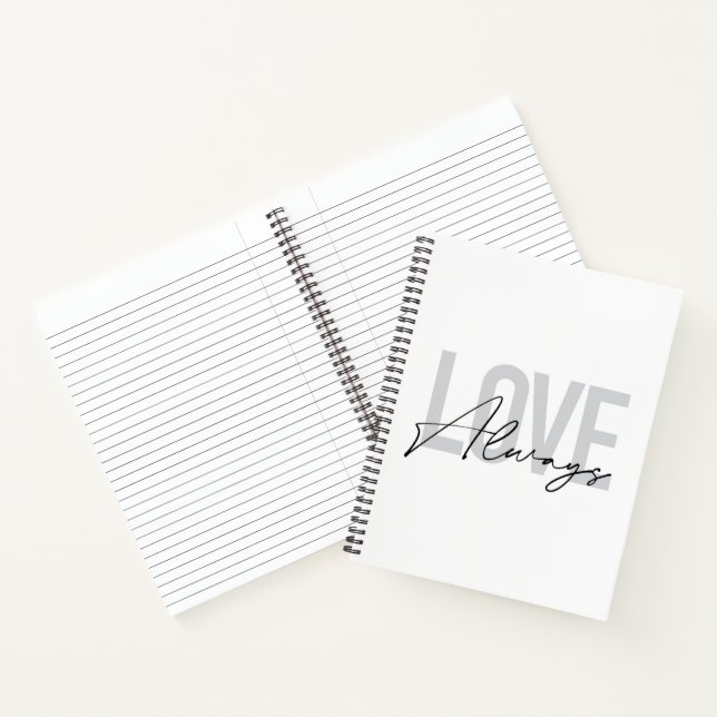 Moderne, einfache urbane Typografie "Liebe immer" Notizbuch (Innenseite)