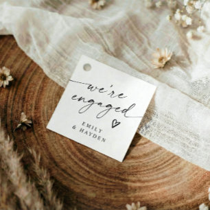 Moderne einfache Verlobungsfeier Handschrift Herz Geschenkanhänger