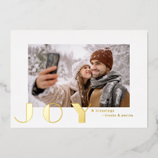 moderne einfache vintage Joy Weihnachtsfoto Folien Feiertagskarte