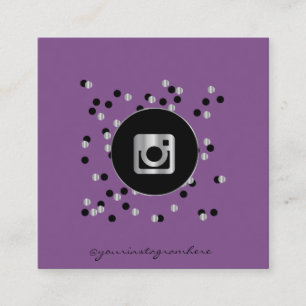 Moderne einfache Violette, Instagram Social Media Quadratische Visitenkarte