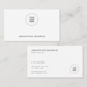 Moderne einfache Vorlage Hochladen des Logos auf Visitenkarte