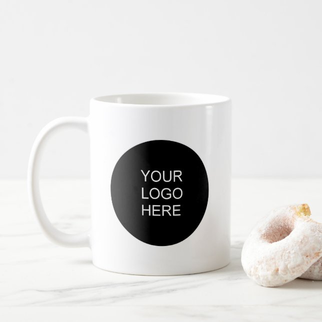 Moderne einfache Vorlage Laden Sie Ihr Firmenlogo  Kaffeetasse (Mit Donut)