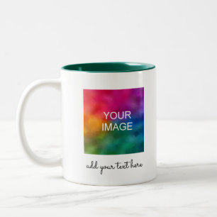 Moderne einfache Vorlage Laden Sie Ihr Foto oder L Zweifarbige Tasse
