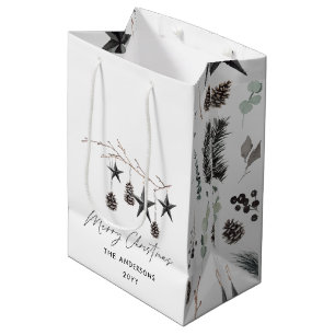 Moderne, einfache Weihnachten elegant Mittlere Geschenktüte