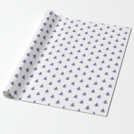 Moderne einfache Weihnachtsbäume Periwinkle Blue Geschenkpapier