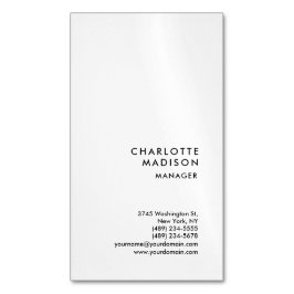 Moderne einfache Weiß Trendsetter Minimalistisch S Magnetische Visitenkarte