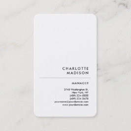 Moderne einfache Weiß Trendsetter Minimalistisch S Visitenkarte