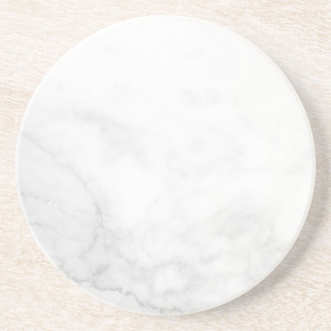 Moderne einfache weiße Marmor-Rustico-Papier-Unter Getränkeuntersetzer (Vorne)