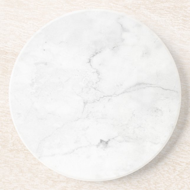 Moderne einfache weiße Marmor-Rustico-Papier-Unter Getränkeuntersetzer (Vorne)
