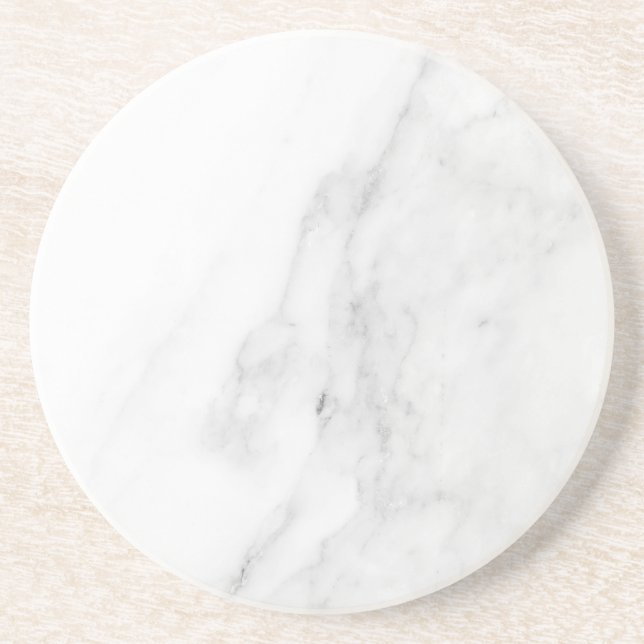 Moderne einfache weiße Marmor-Rustico-Papier-Unter Getränkeuntersetzer (Vorne)
