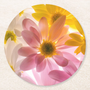 Moderne einfache weiße Marmor-Rustico-Papier-Unter Runder Pappuntersetzer