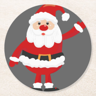 Moderne einfache weiße Marmor-Rustico-Papierservie Runder Pappuntersetzer