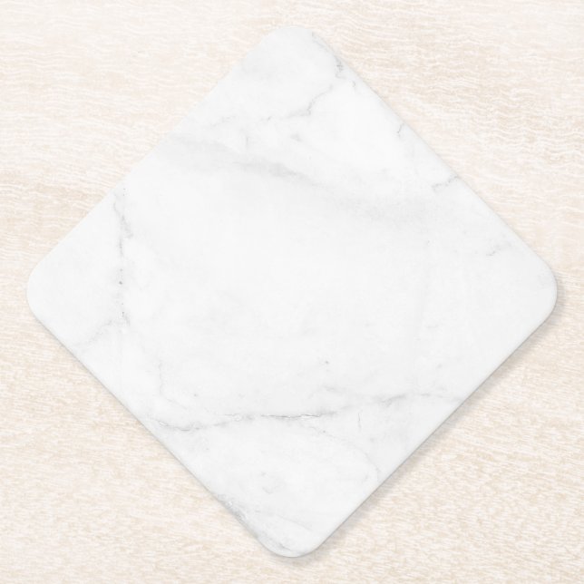 Moderne einfache weiße Marmor-Rustico-Papierservie Untersetzer (Vorderseite)