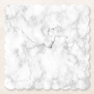 Moderne einfache weiße Marmor-Rustico-Papierservie Untersetzer