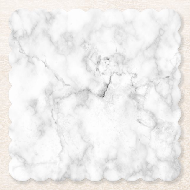 Moderne einfache weiße Marmor-Rustico-Papierservie Untersetzer (Vorderseite)