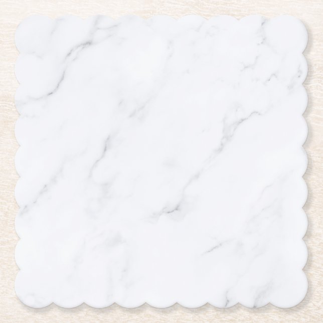 Moderne einfache weiße Marmor-Rustico-Papierservie Untersetzer (Vorderseite)