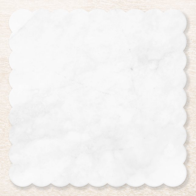 Moderne einfache weiße Marmor-Rustico-Papierset fü Untersetzer (Vorderseite)