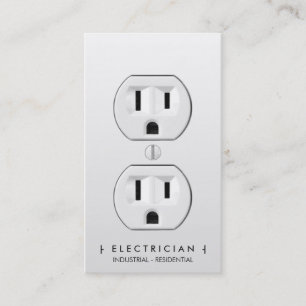 Moderne einfache weiße Steckdose des Elektrikers Terminkarte