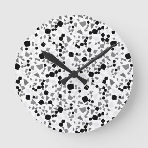 Moderne, einfache, weiße Terrazzo Runde Wanduhr