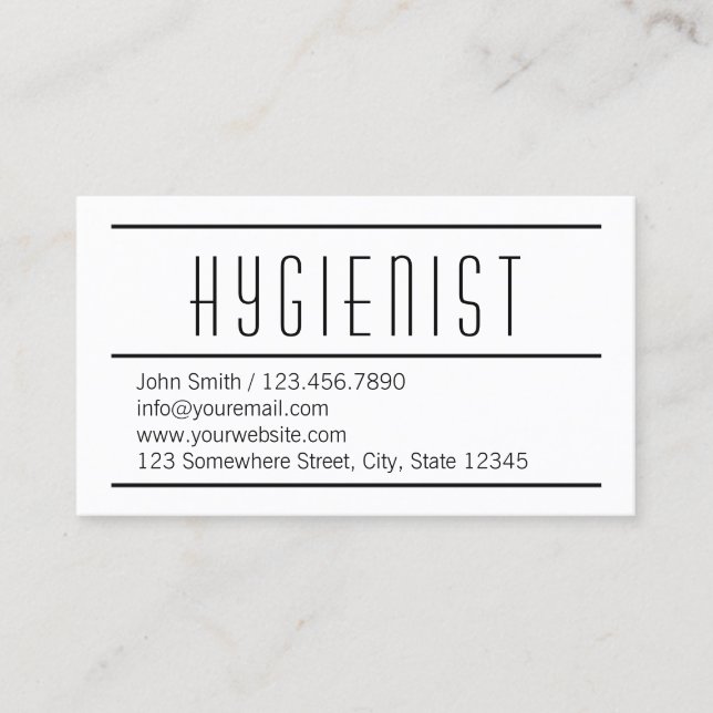 Moderne, einfache White Hygienic Business Card Visitenkarte (Vorderseite)