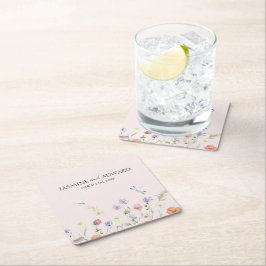 Moderne einfache Wildblume Blumenhochzeit Rechteckiger Pappuntersetzer