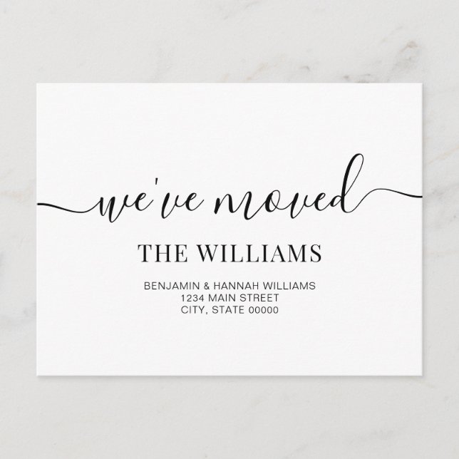 Moderne, einfache wir haben neue Zuhause-Moving Ankündigungspostkarte (Vorderseite)