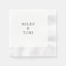 Moderne Einfachheit B/W Hochzeit Serviette