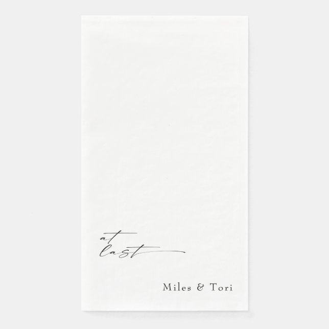 Moderne Einfachheit bei der letzten Hochzeit weiß Serviette (Vorderseite)