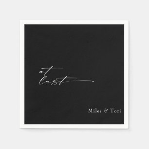 Moderne Einfachheit Schwarz bei letzter Hochzeit Serviette