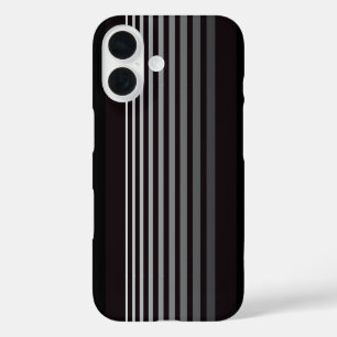 Moderne einfarbige, glänzende vertikale Streifen iPhone 16 Hülle