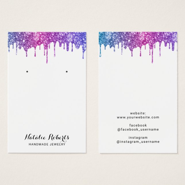 Moderne Einhorn-Glitzer-Tropfen verdienen Anzeige (Vorne & Hinten)