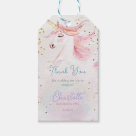 Moderne Einhorn- und Regenbogenpastel zum Geburtst Geschenkanhänger