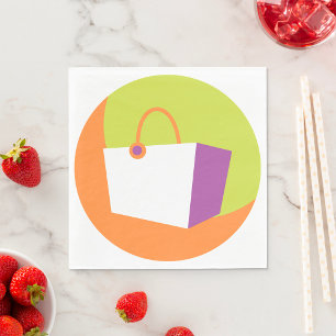 Moderne Einkaufstasche Symbol Minimalistischer Ein Serviette