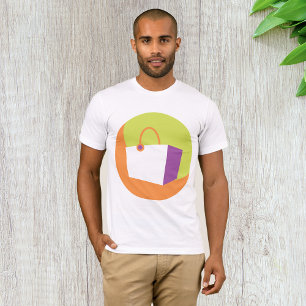 Moderne Einkaufstasche Symbol Minimalistischer Ein T-Shirt