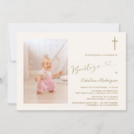 Moderne Einladung De Bautizo Hija Foto Girl