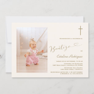 Moderne Einladung De Bautizo Hija Foto Girl